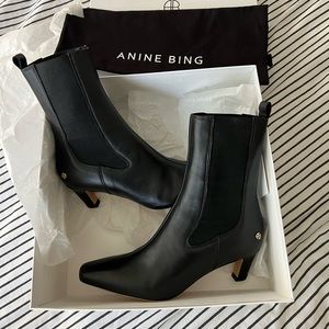 New Anine Bing Nolan black Kitten Heel Boots 37